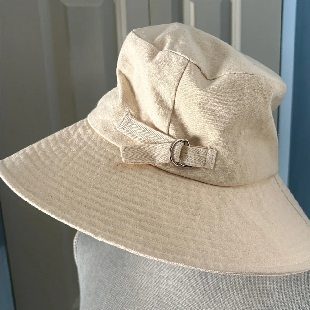 Madewell Cream Wide Brim Canvas Sun Hat